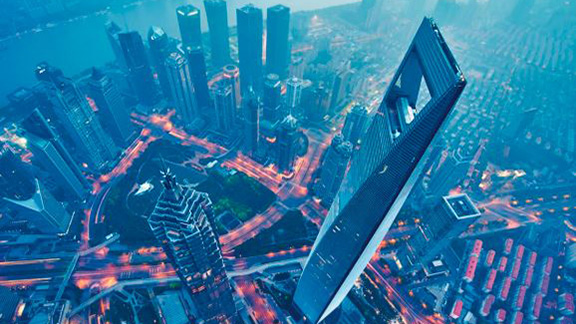Aerial view of a cityscape